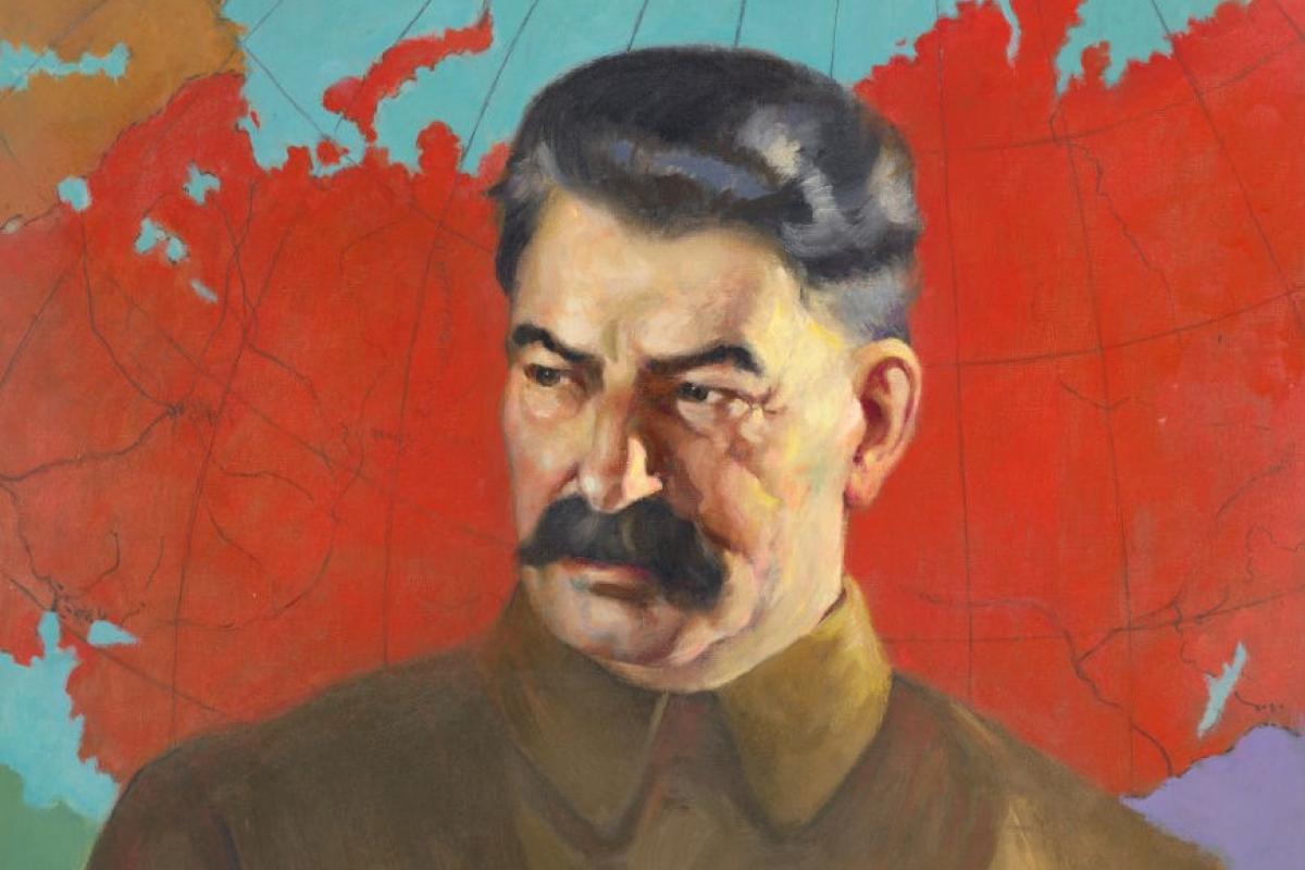 Retrato del dictador, máximo dirigente de la URSS y secretario general del Comité Central del Partido Comunista de la Unión Soviética entre 1922​ y 1952, Iósif Stalin.
