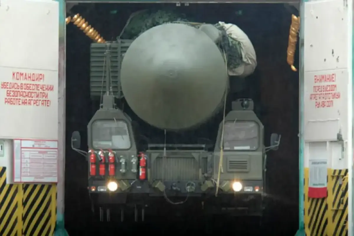 El misil RS-28 Sarmat, conocido por la OTAN como Satán II, en una base militar rusa.