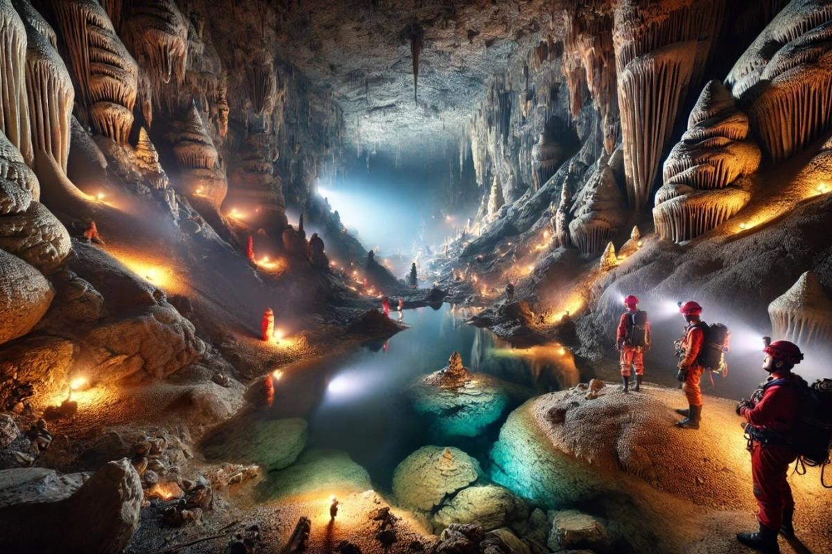 Recreación de las profundidades de una cueva