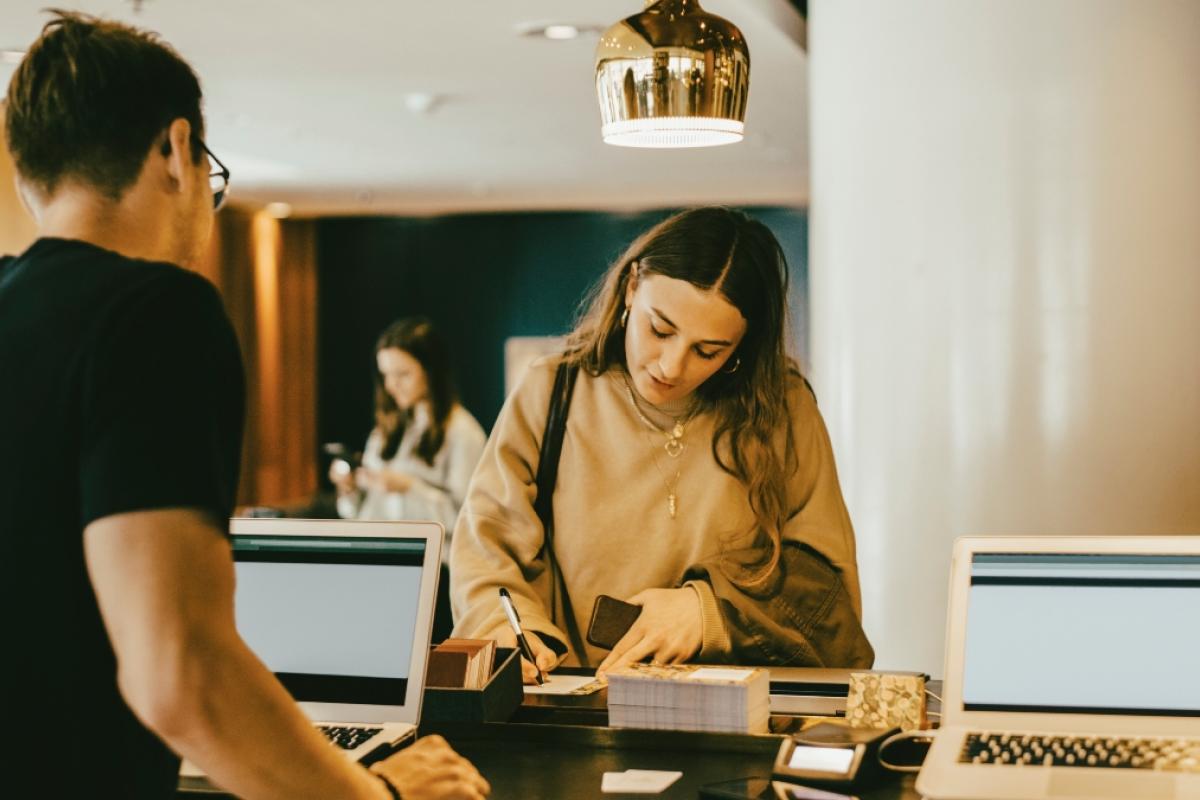 Recepción de un hotel