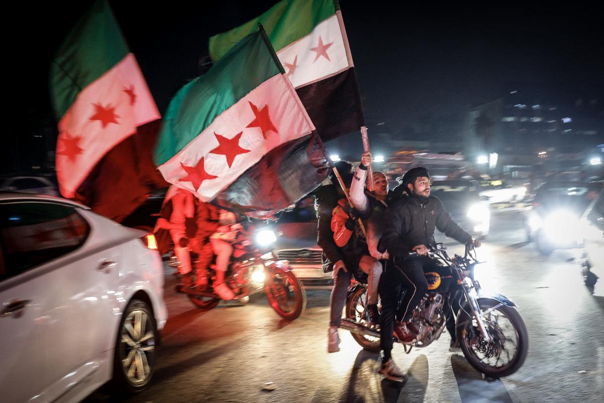 Celebración de la caída del régimen de Bachar Al Assad (Damasco).