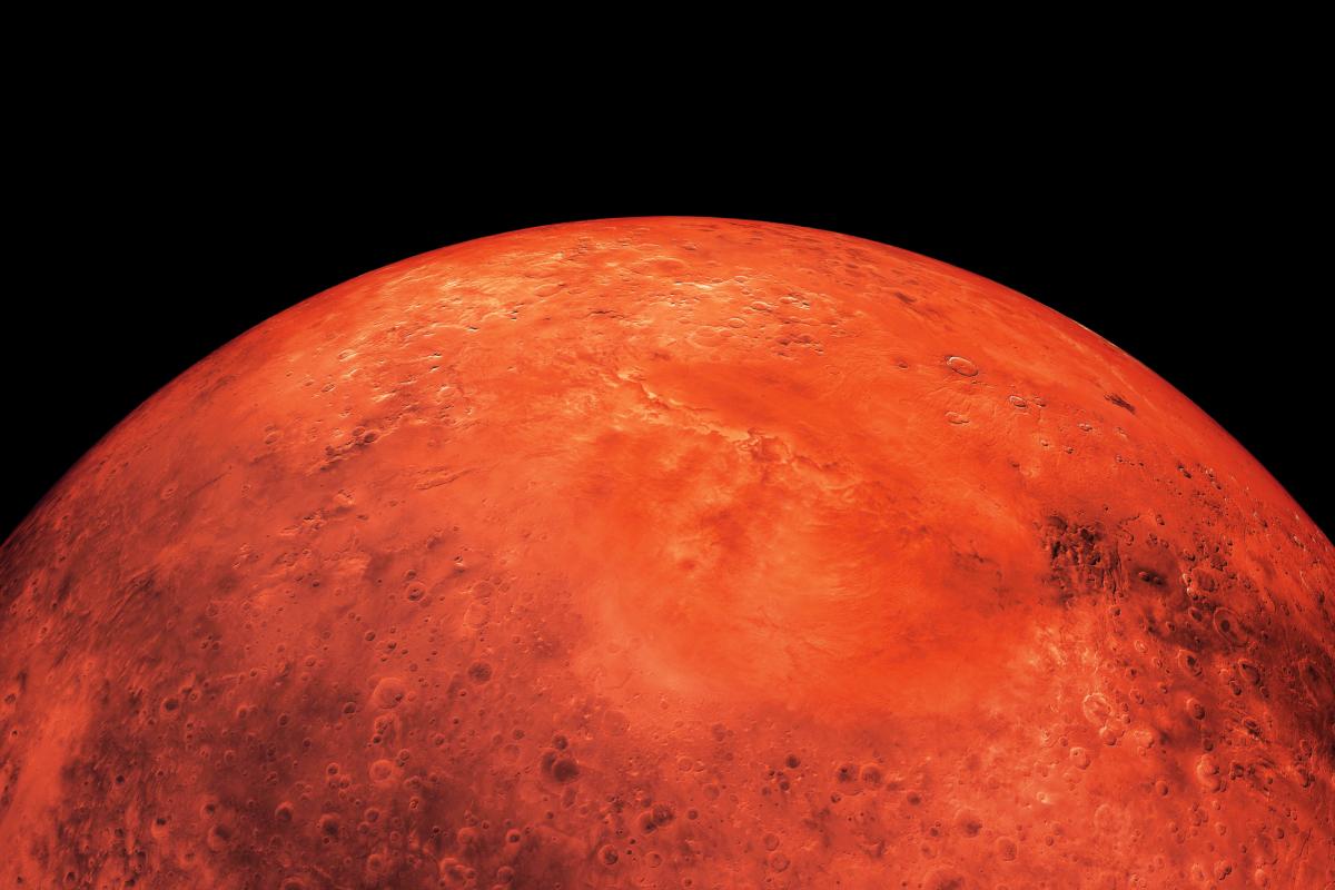 Ilustración 3D de Marte, el planeta rojo.
