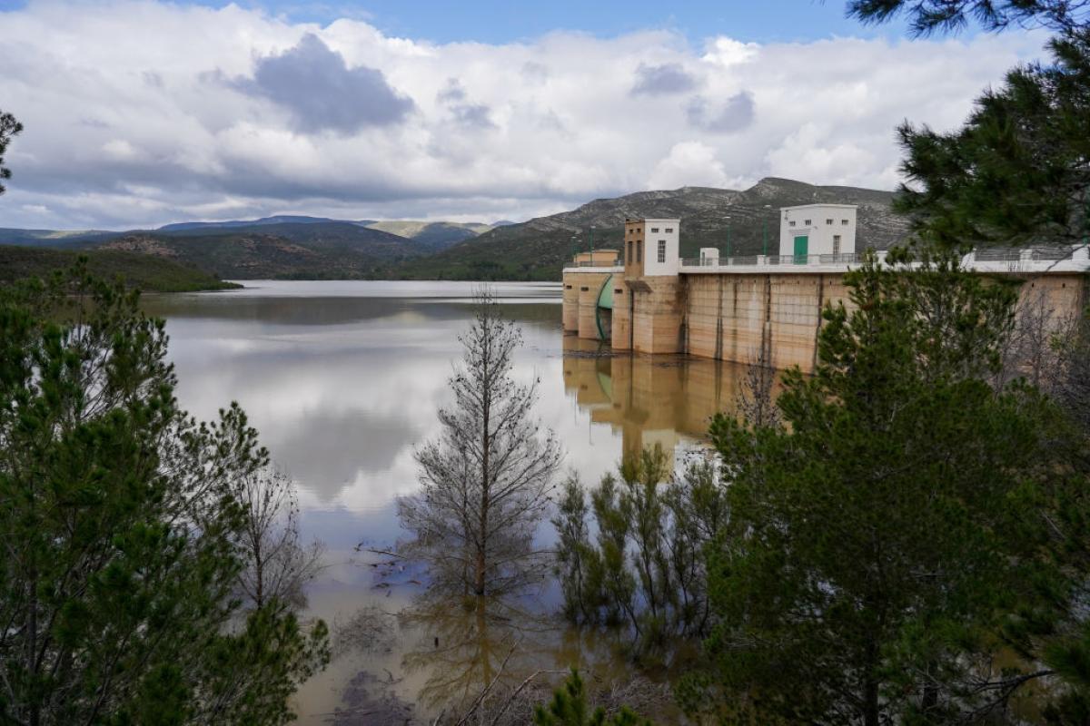 El embalse de Forata, en Yátova, localidad del interior de Valencia.