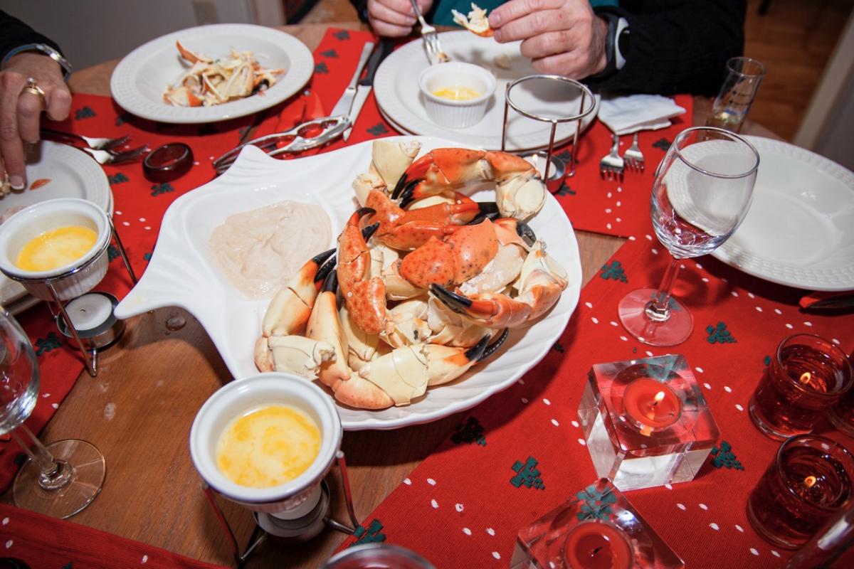 Un plato de marisco, típico de Navidad.