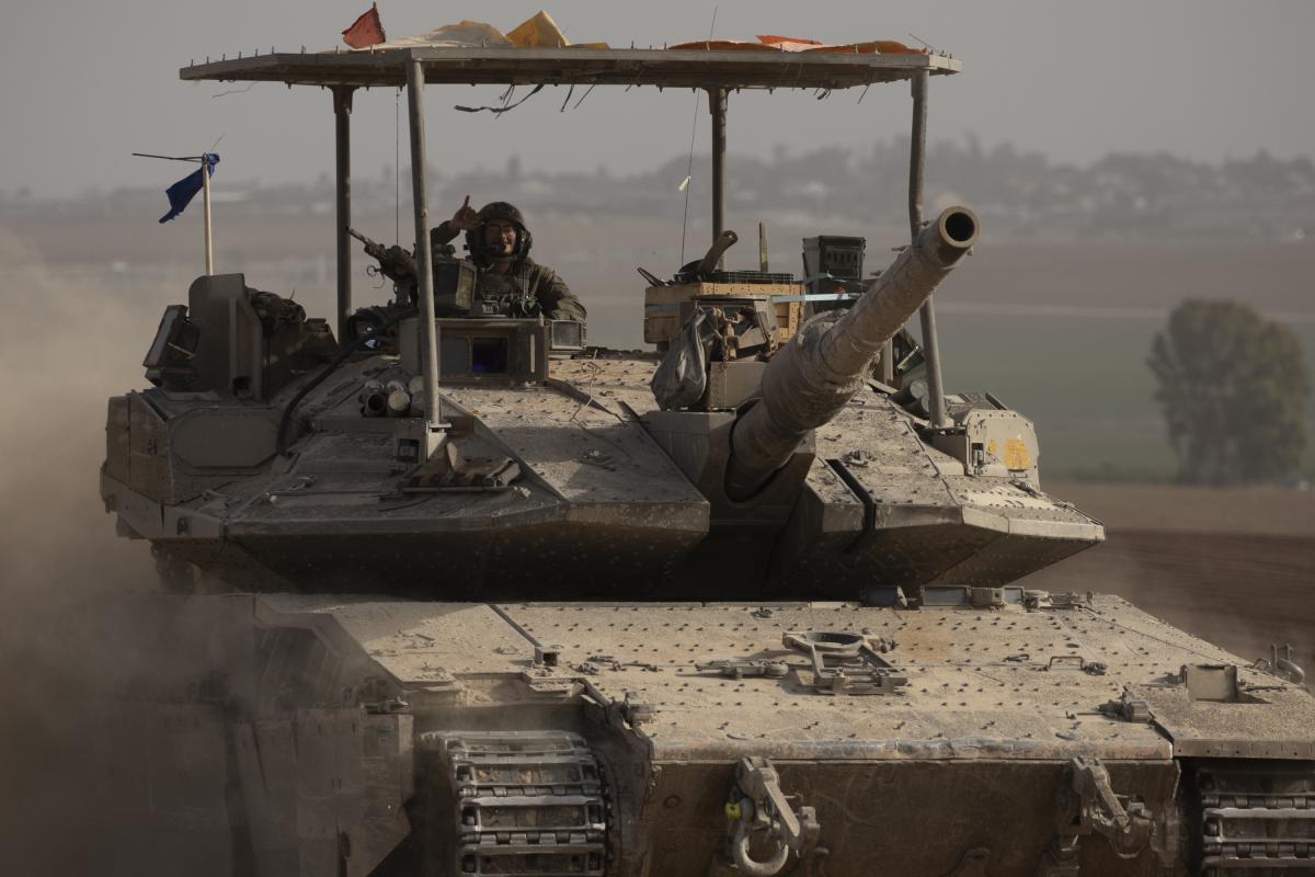 Un tanque israelí en Gaza.