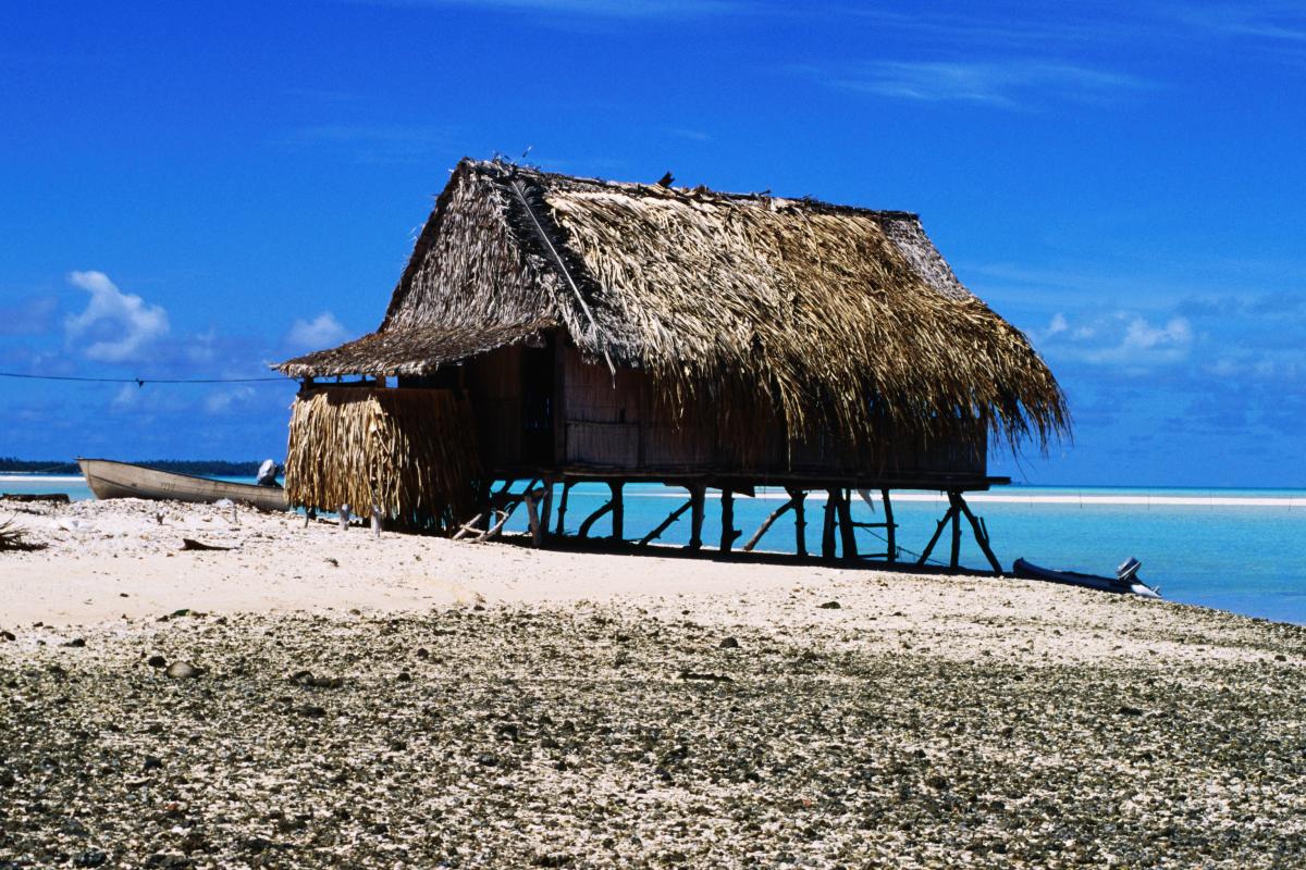 Una vivienda de Kiribati.