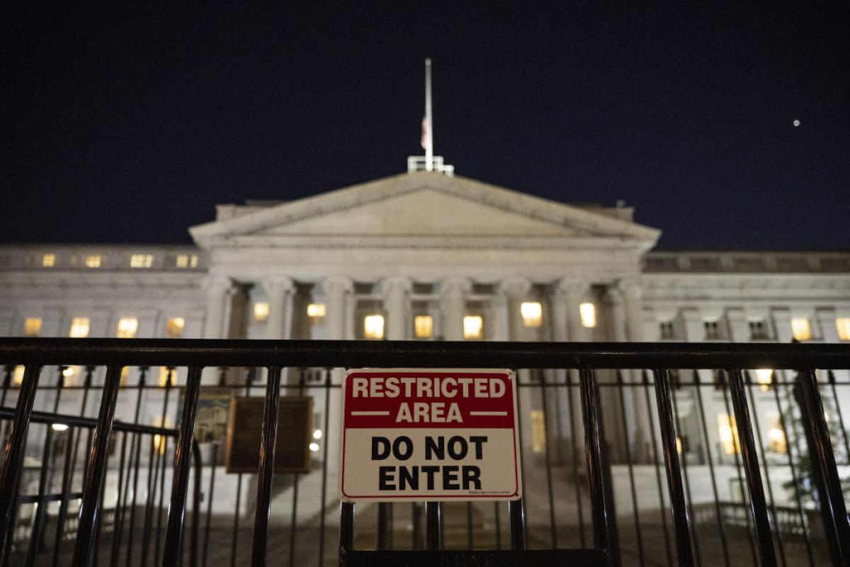 Exterior de la sede del Tesoro de Estados Unidos en Washington DC.