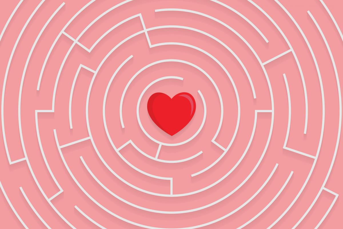 Ilustración sobre encontrar el amor.