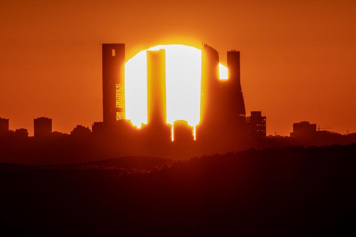 Puesta de sol en Madrid este diciembre
