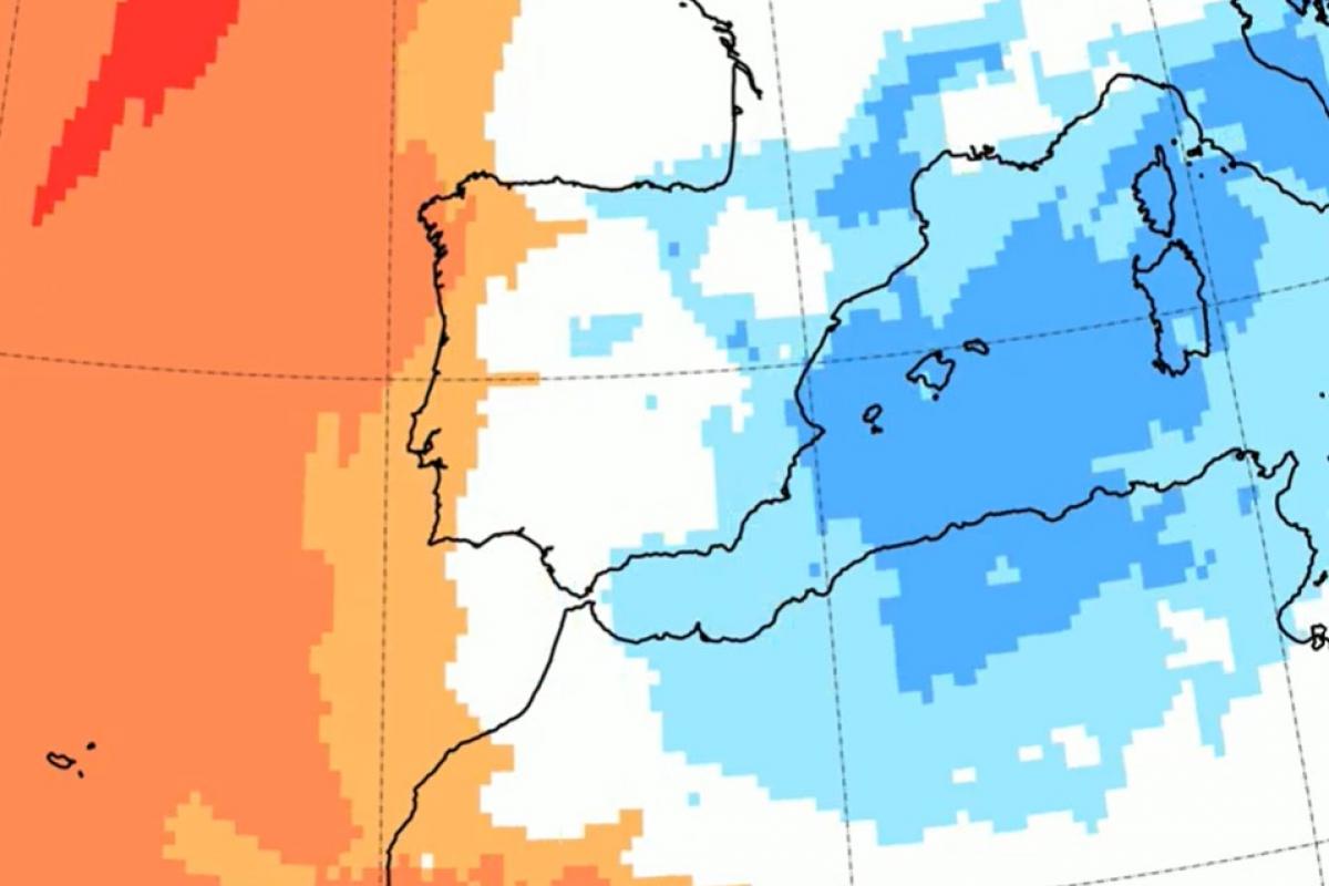 El mapa de previsión de la AEMET