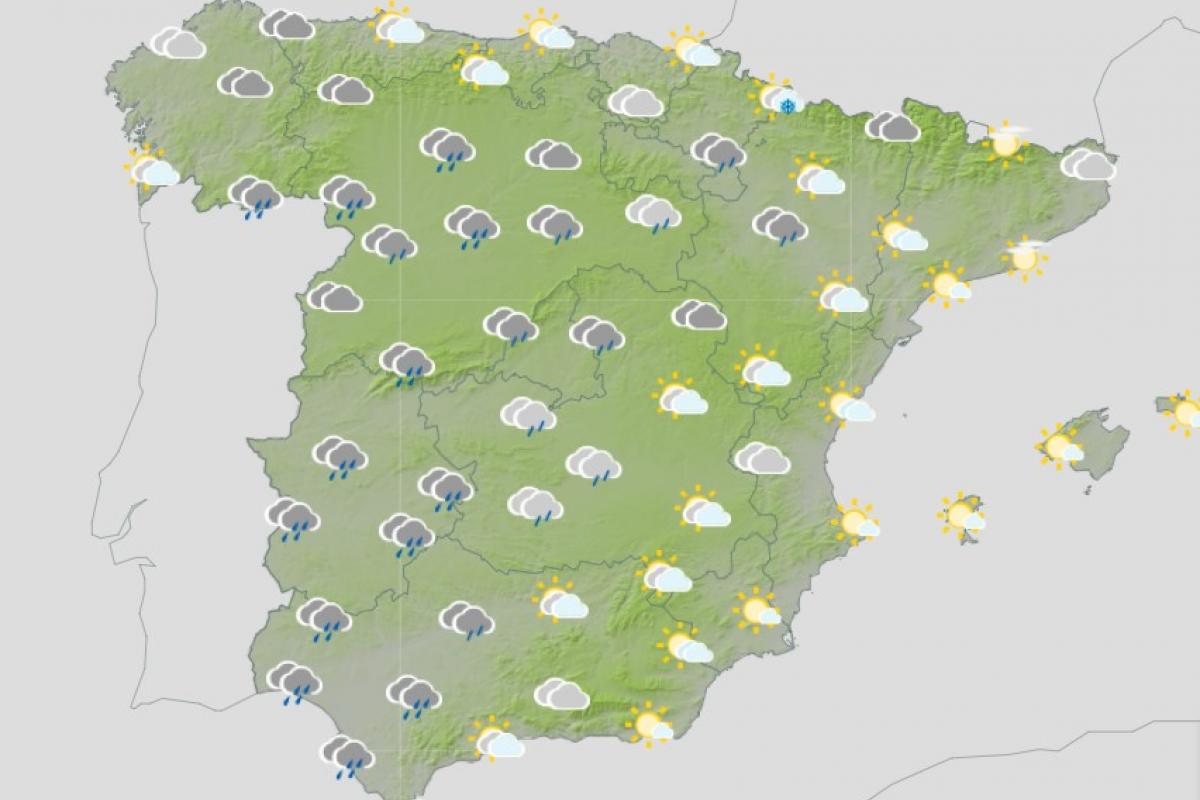 La previsión de lluvias a partir del lunes 20 de enero.