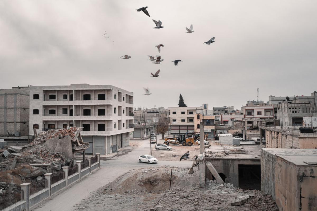 Imagen de archivo de la ciudad de Kobane (Kobani), bajo control de las autoridades kurdosirias que combaten a las tropas yihadistas apoyadas por Turquía.