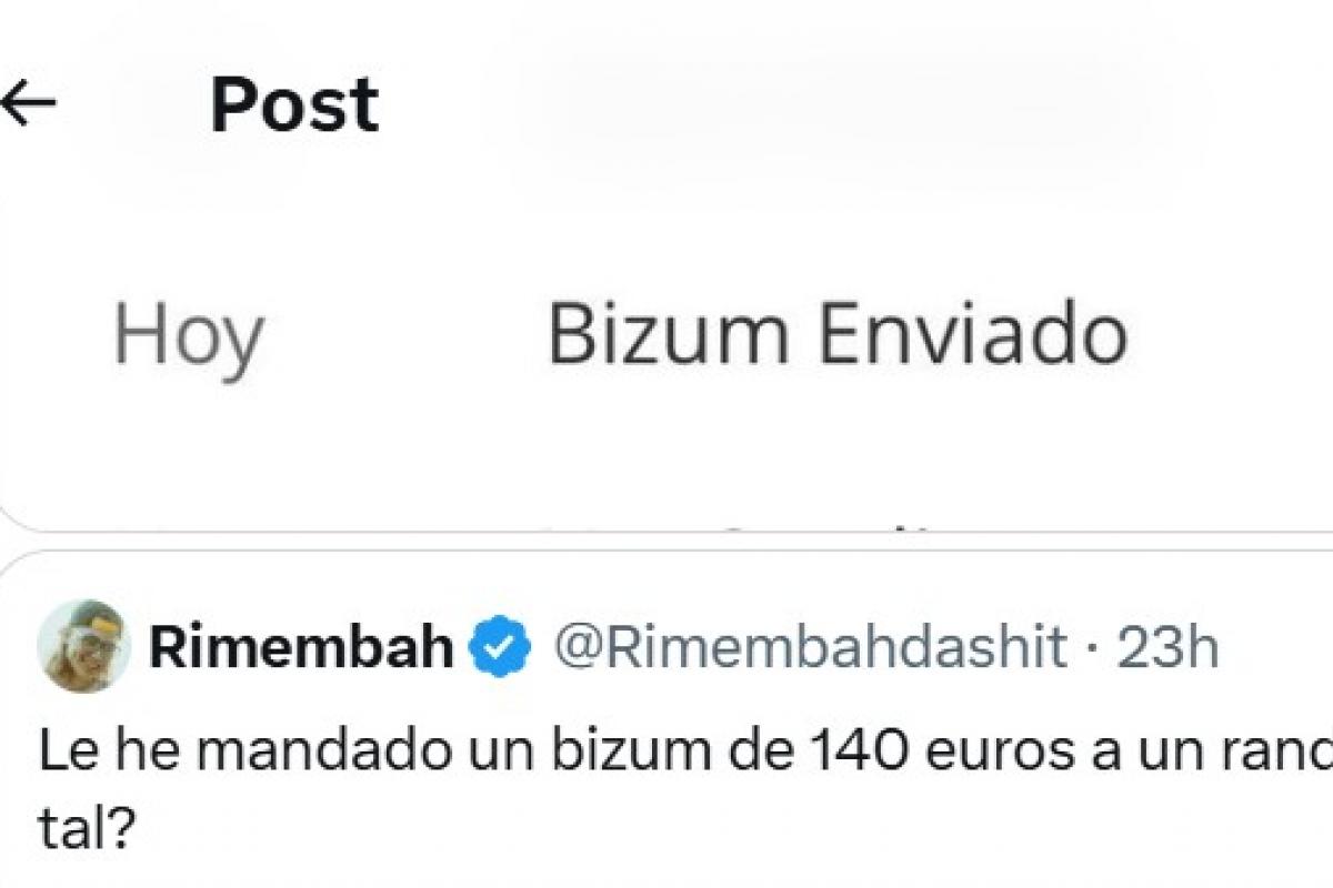 Foto del Bizum que @Rimembahdashit ha hecho