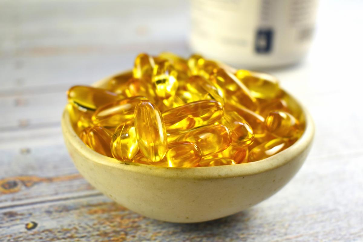 Imagen de archivo de píldoras de vitamina D.