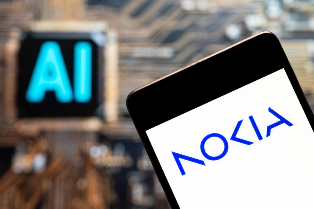 Logo de Nokia en una feria tecnológica