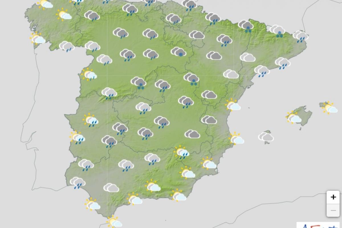 Mapa de previsión de AEMET