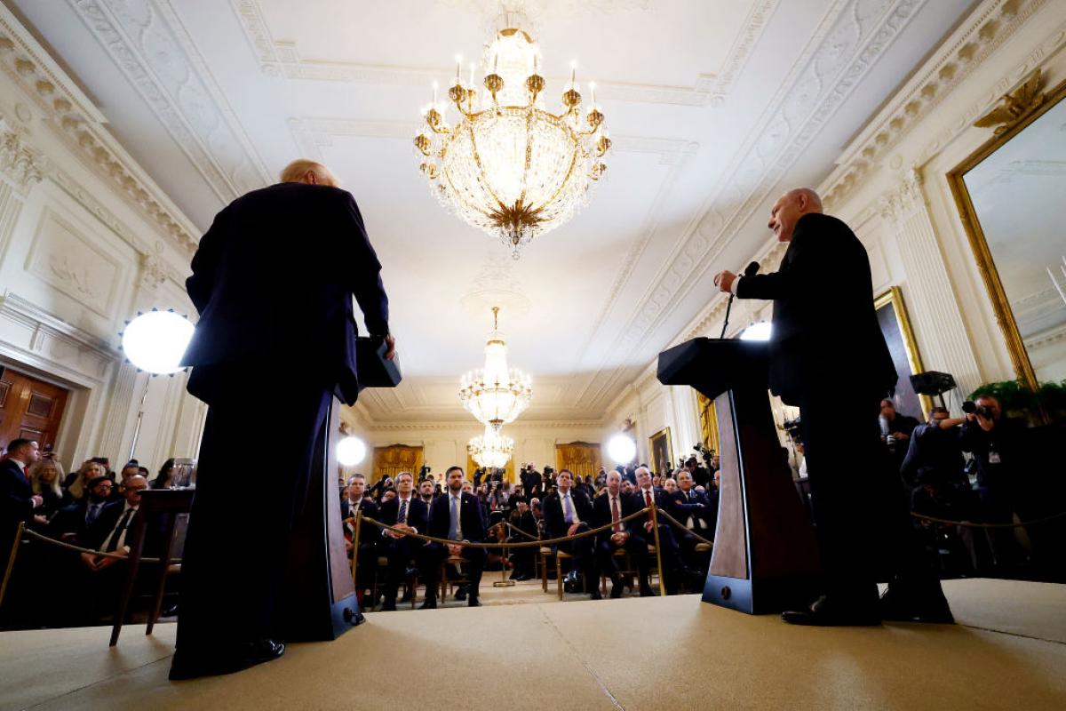 El presidente de Estados Unidos, Donald Trump, y el primer ministro de Israel, Benjamin Netanyahu, en la rueda de prensa posterior a su reunión en Washington.