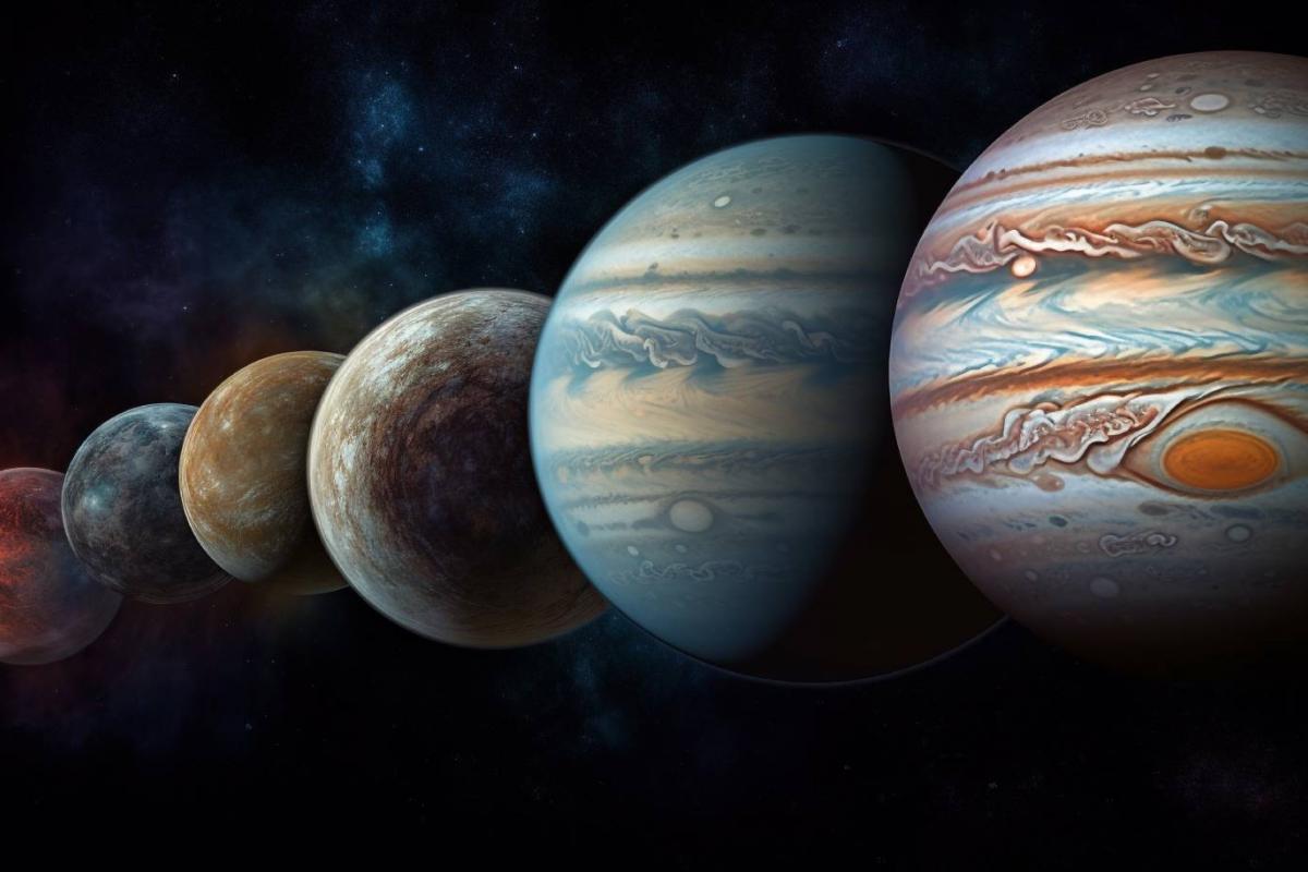 Imagen generada por inteligencia artificial (IA) de una alineación planetaria.