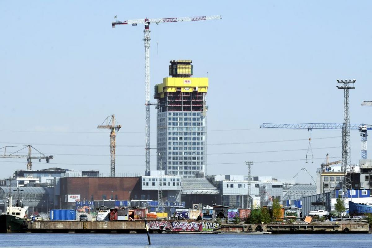 Obras en los apartamentos del residencial Kalasatama, en Helsinki (Finlandia)