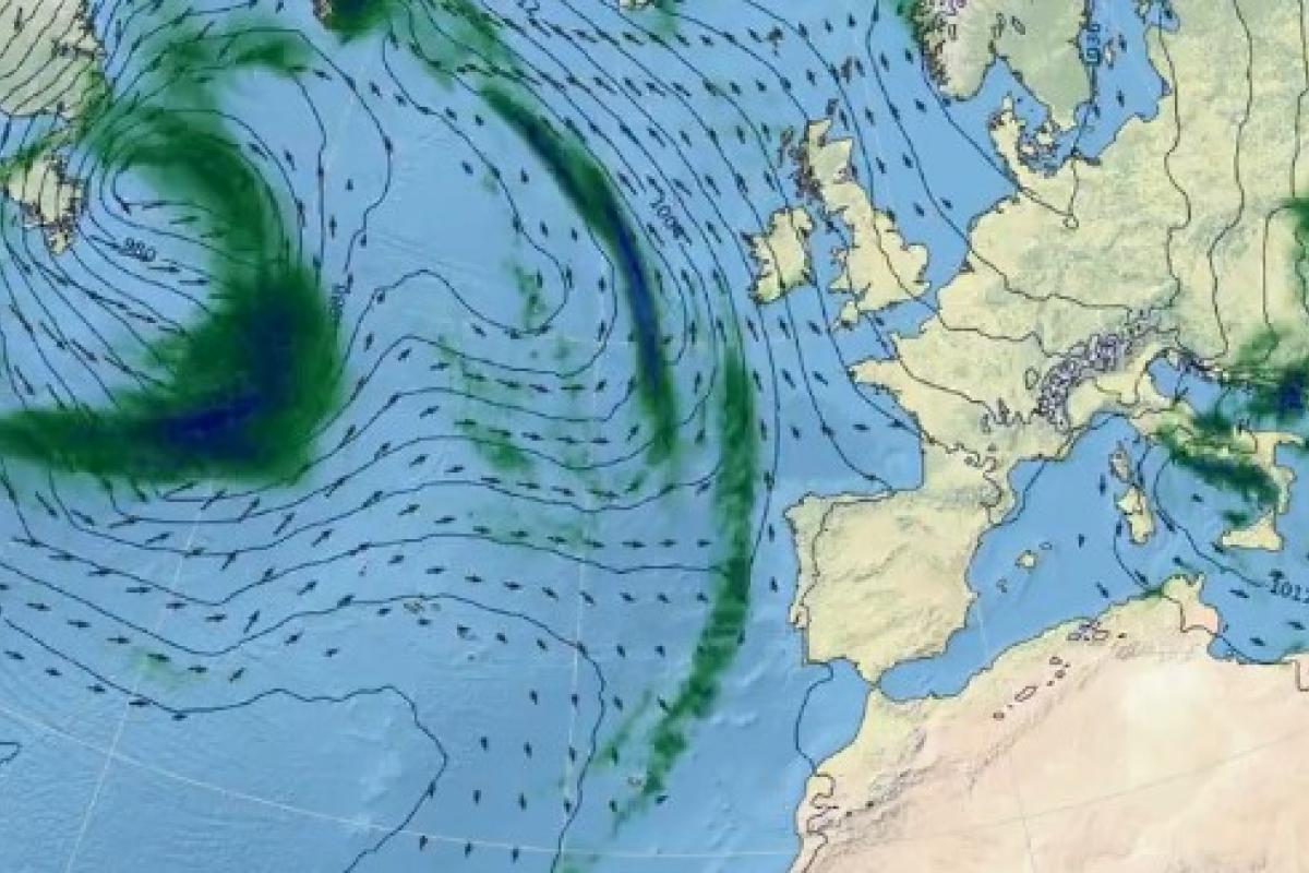 Mapa compartido por AEMET