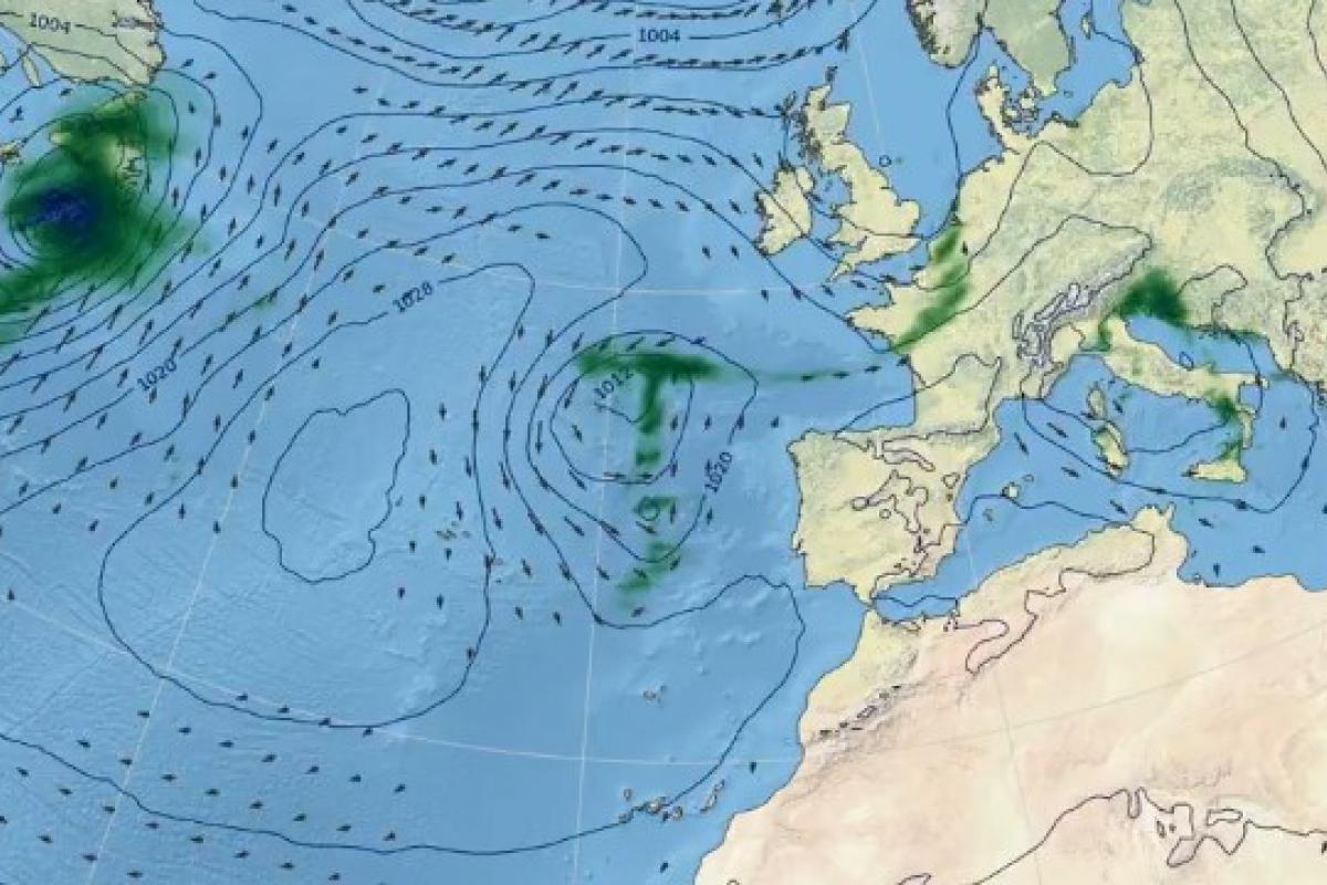 Mapa de previsión de AEMET