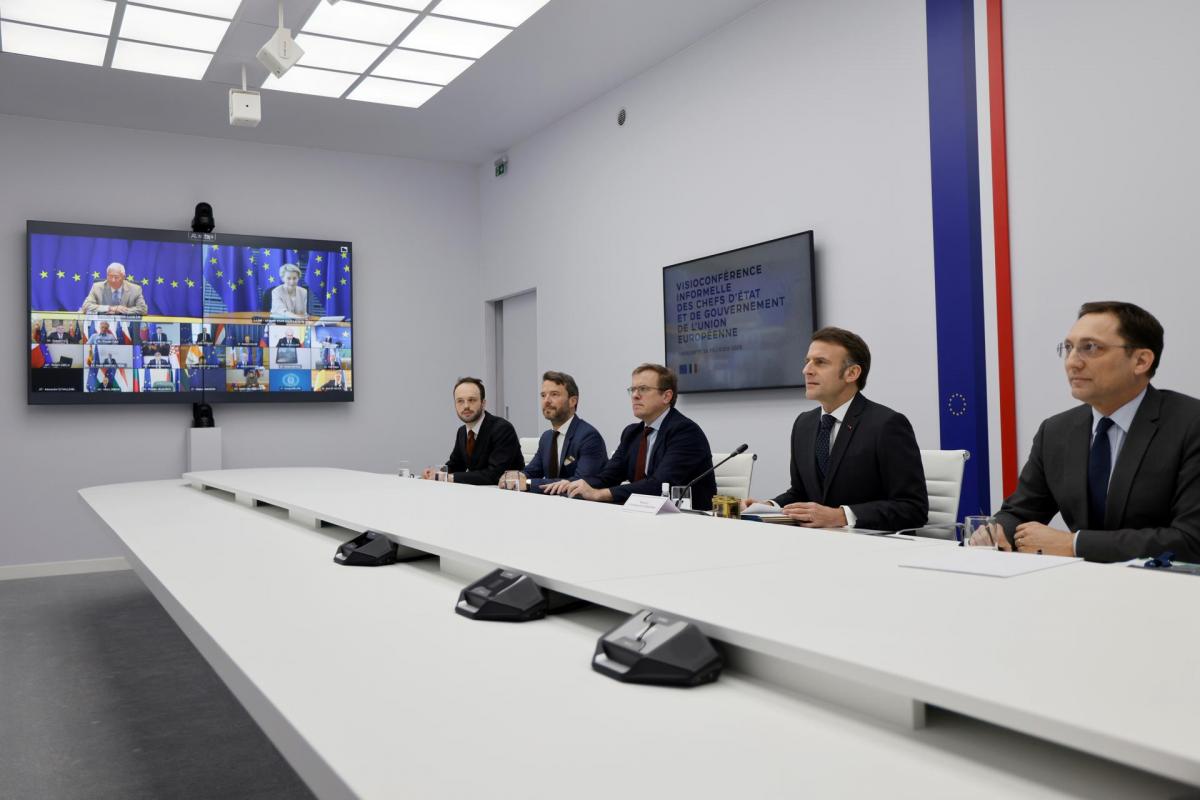 Enmanuel Macron se reúne este miércoles por videoconferencia con los líderes europeos.