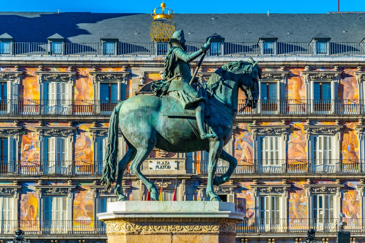 Estatua de Felipe III en la Plaza Mayor de Madrid, en una imagen de archivo.