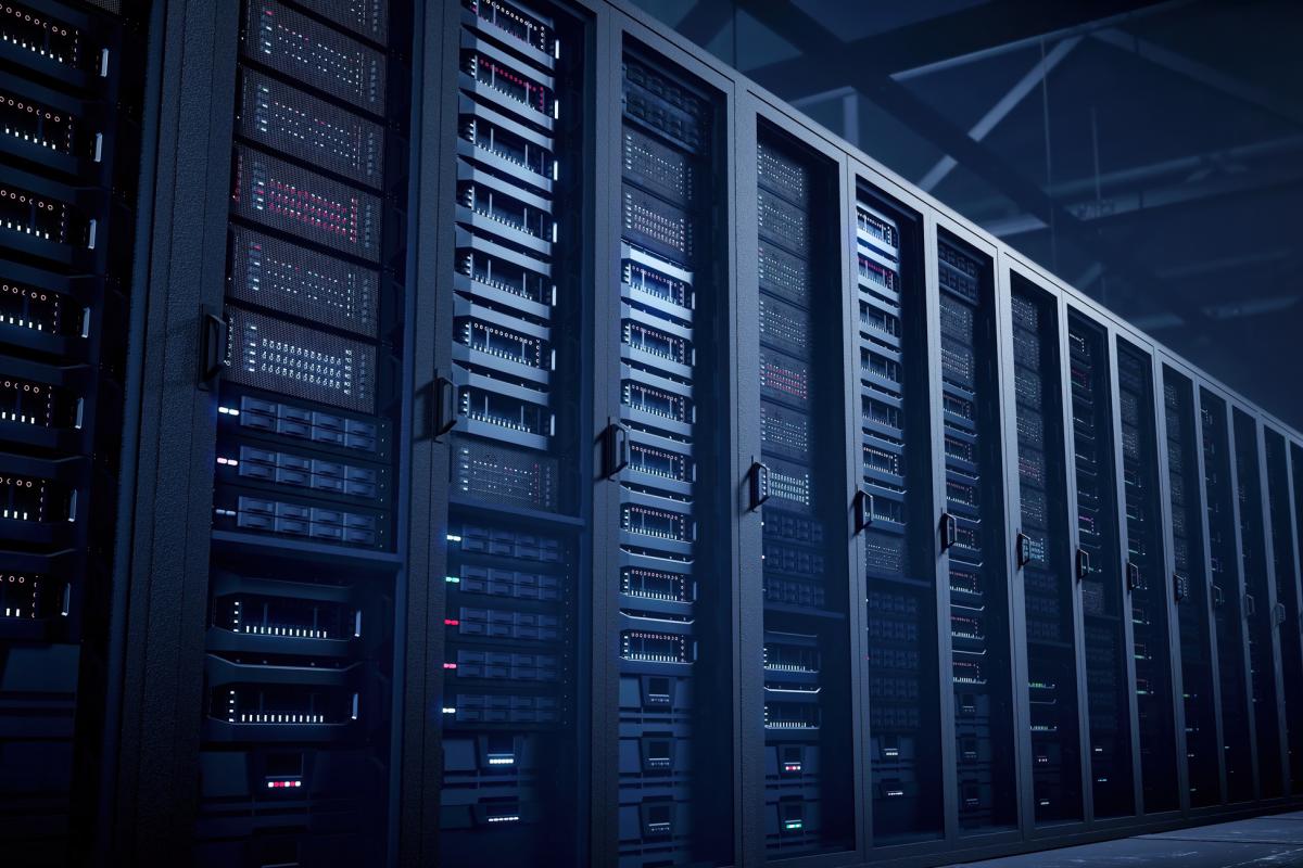 Imagen de un cuarto de servidores.