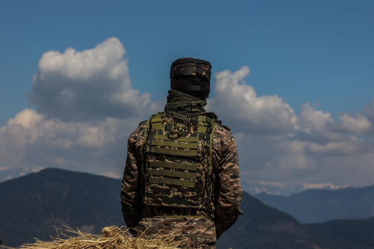 Imagen de archivo de un soldado de India.