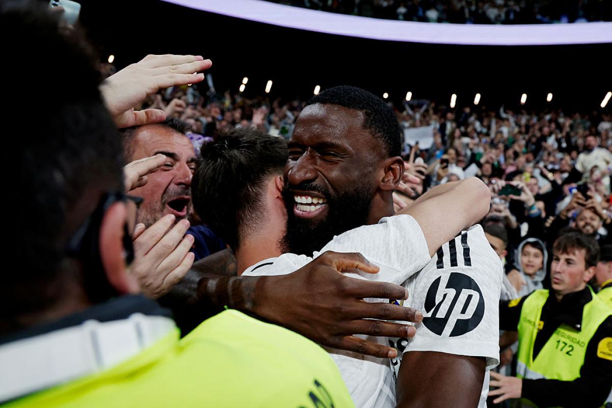 Antonio Rüdiger celebra el gol que da al Real Madrid el pase a la final de Copa del Rey.