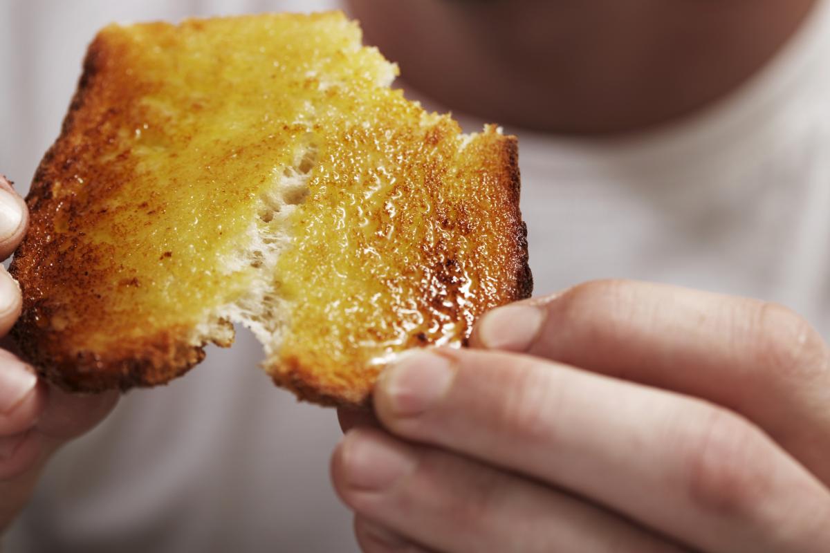 Tostada para desayunar.