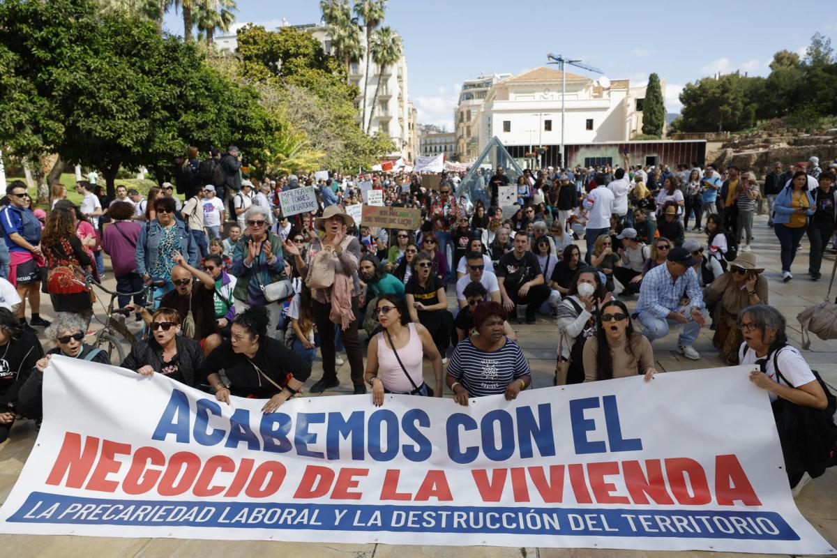 Foto de la manifestación por la vivienda en Málaga.
