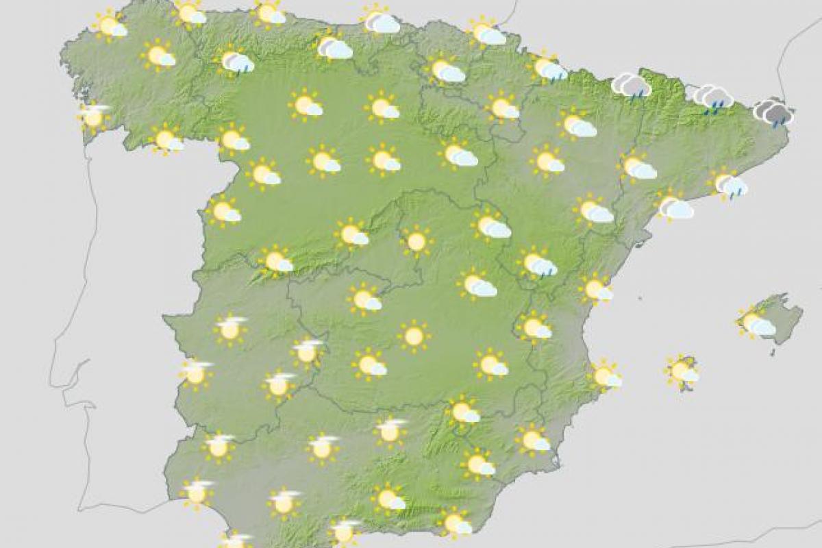 Mapa de predicción de la AEMET