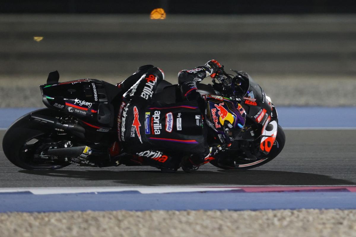 El piloto español de Aprilia, Jorge Martín, en el circuito de Lusail, en Qatar
