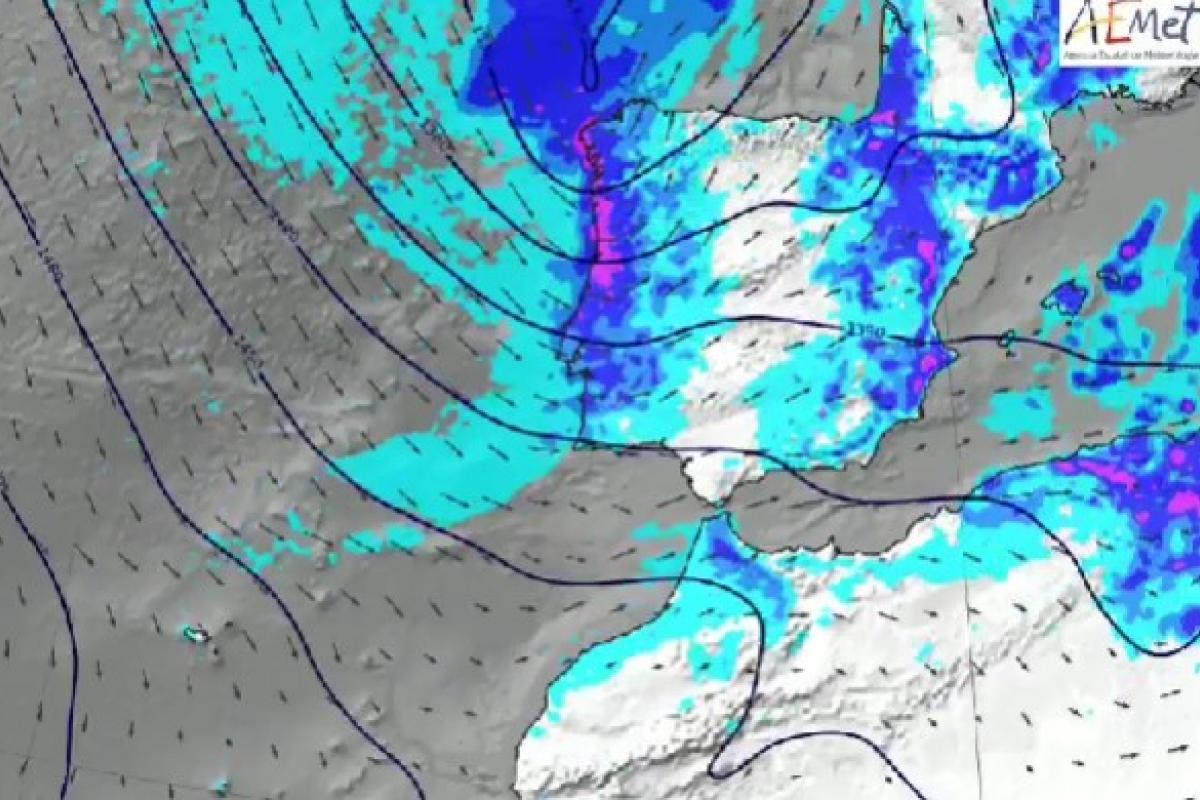 Mapa de previsión de la AEMET