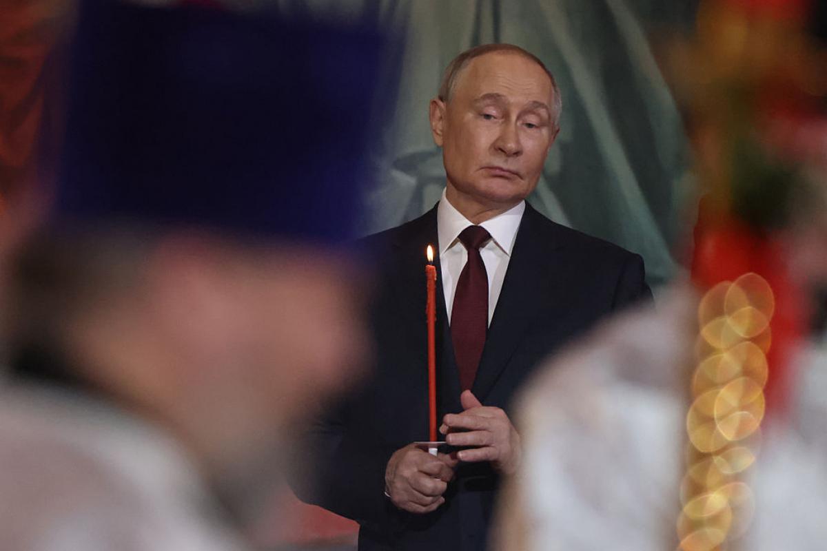 Vladimir Putin, en la celebración de la Pascua Ortodoxa en Moscú.