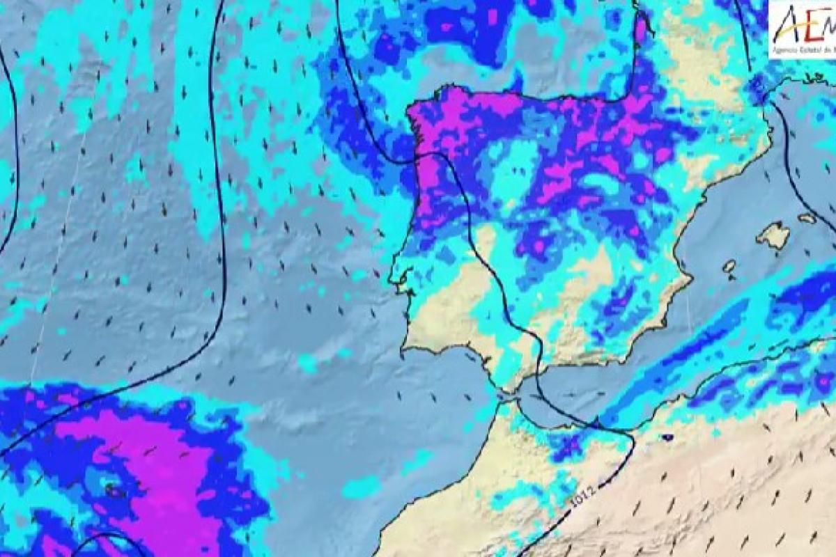 Mapa de previsión de AEMET para los próximos días en España