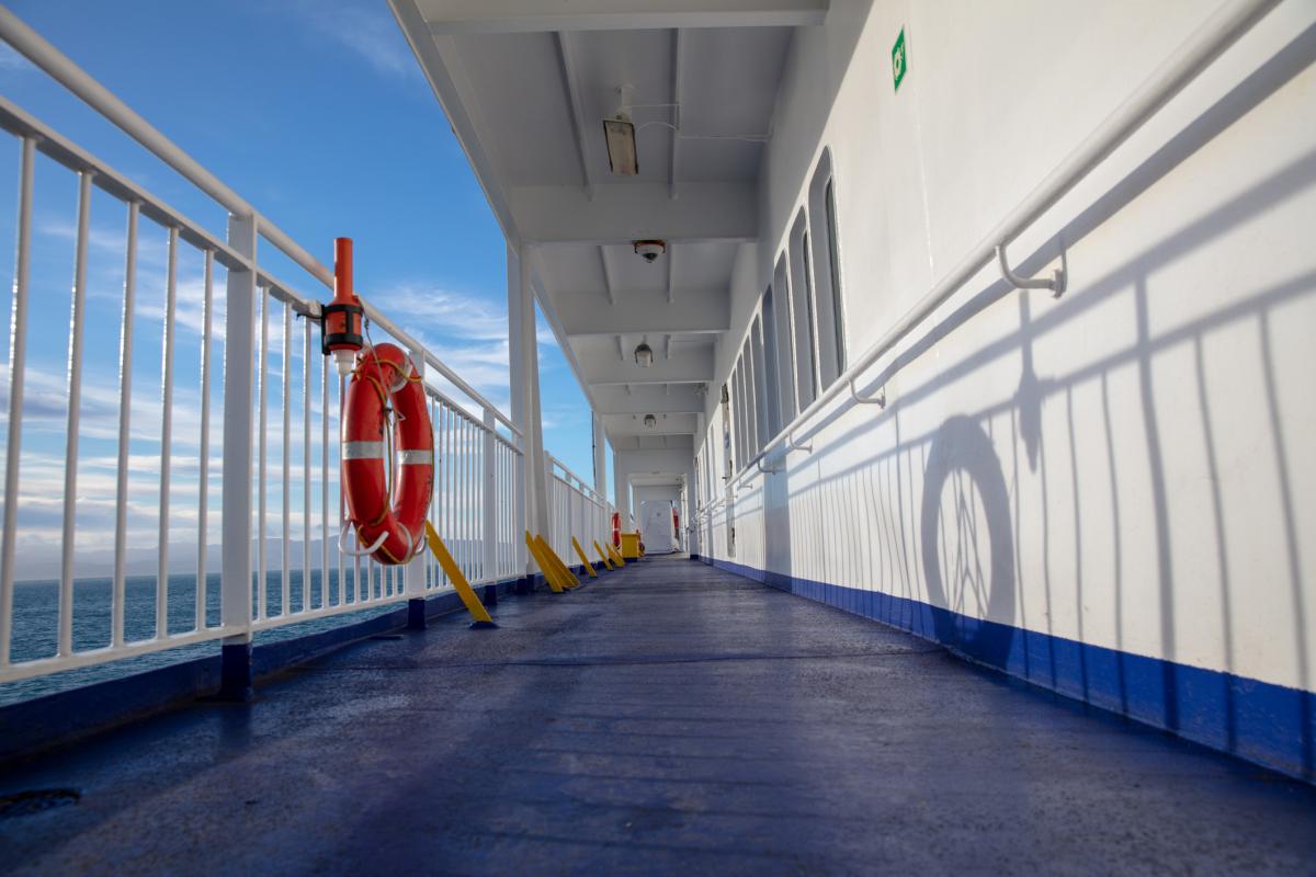 A bordo de un crucero.