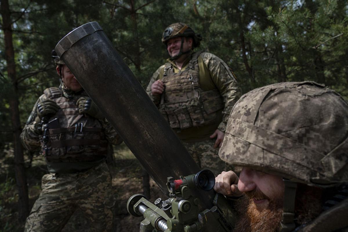Soldados ucranianos en el frente.