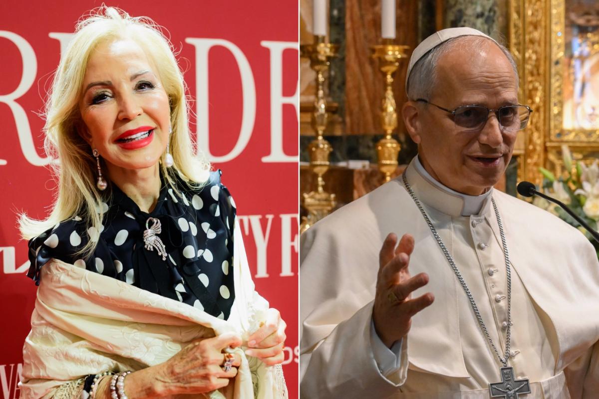 Fotomontaje de Carmen Lomana y el papa León XIV