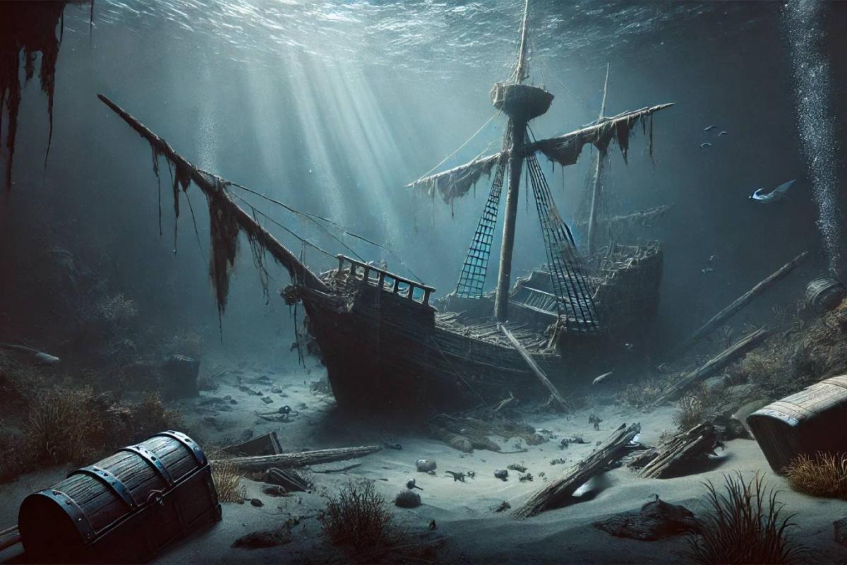 Recreación de un barco sumergido