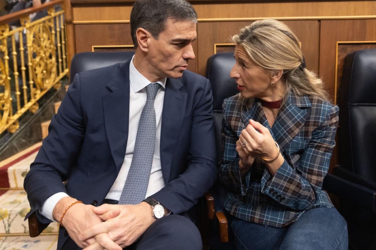 Pedro Sánchez y Yolanda Díaz, juntos en el Congreso