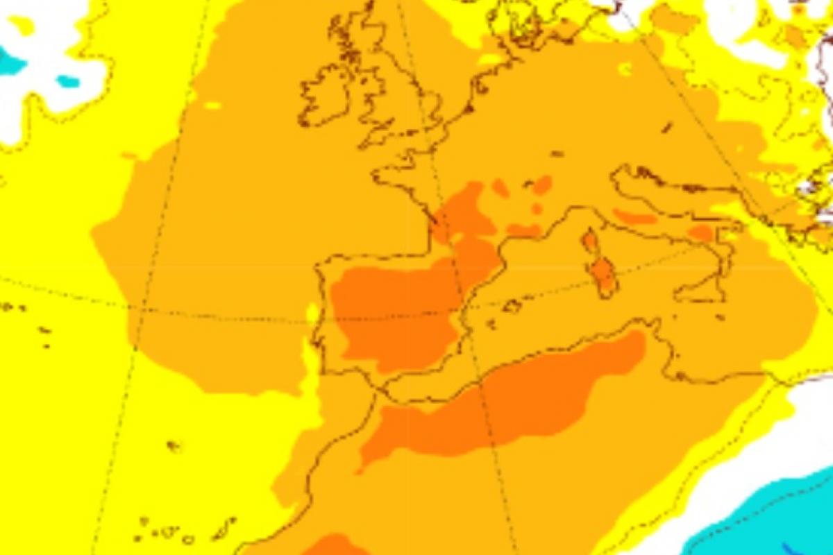 Anomalía de temperaturas la semana del 9 al 15 de junio