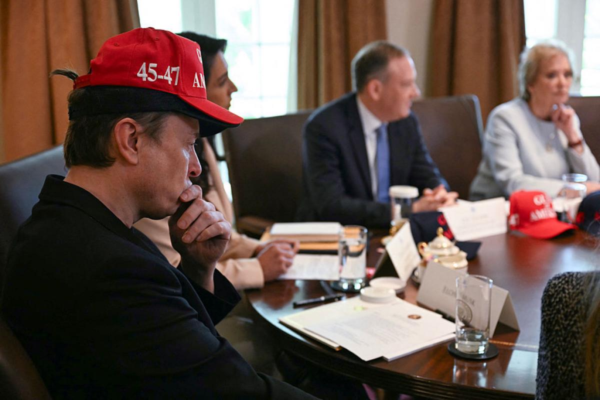 Elon Musk, en una reunión del Gabinete de Donald Trump
