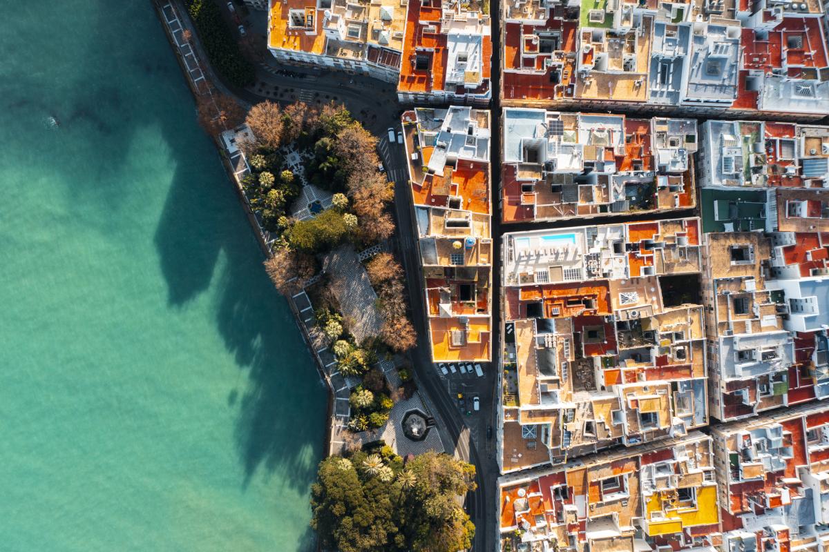 Imagen aérea de Cádiz.