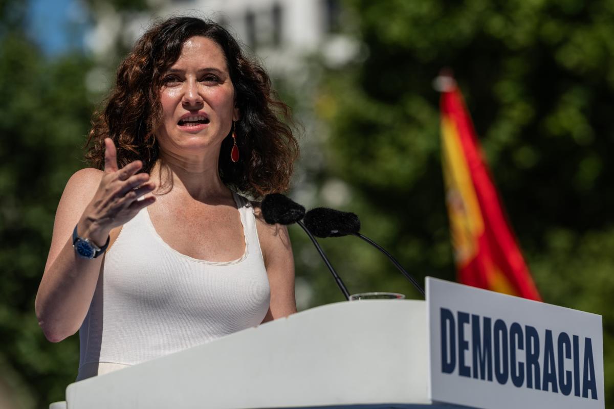 La presidenta de la Comunidad de Madrid, Isabel Díaz Ayuso, este domingo.