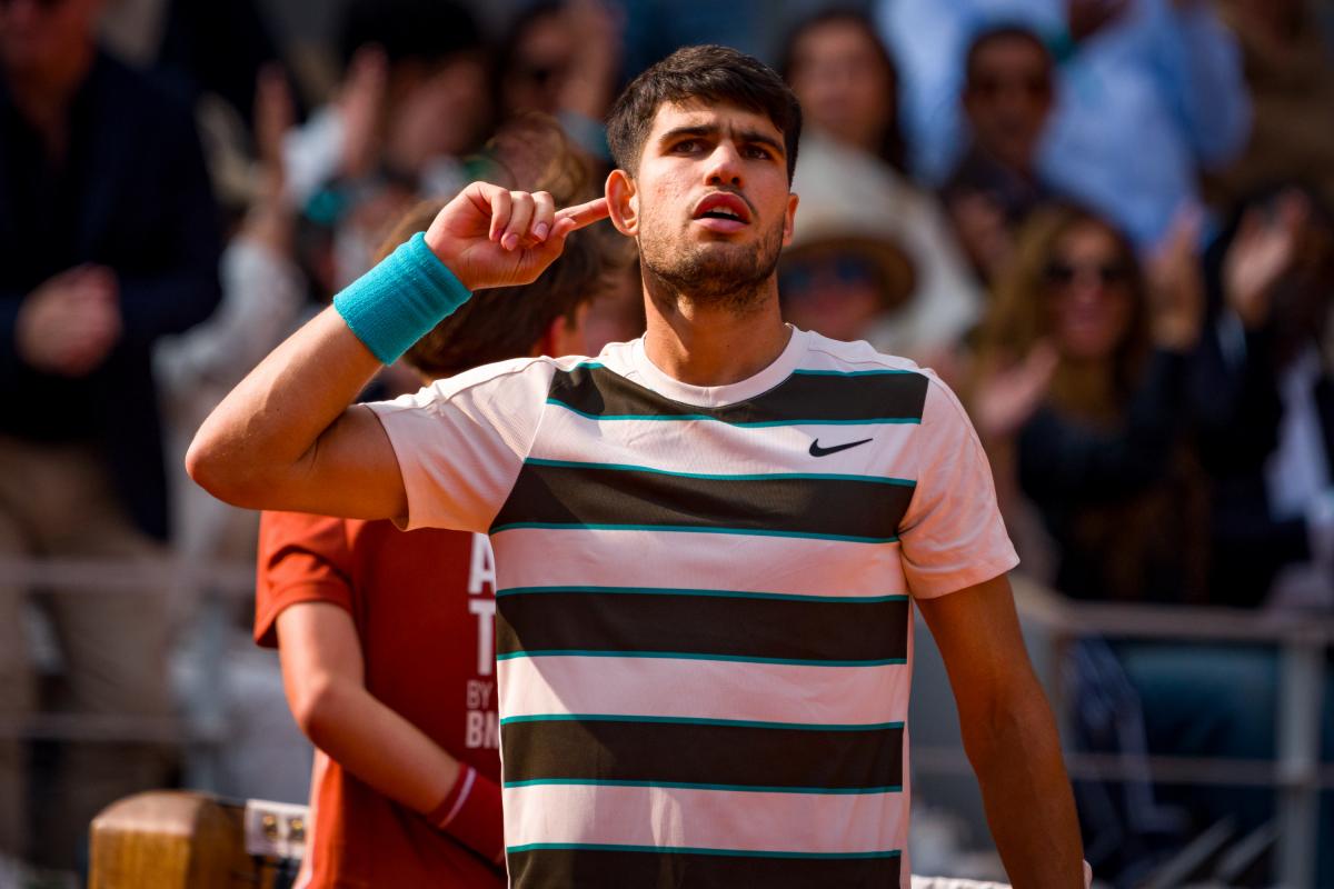 Carlos Alcaraz en Roland Garros.
