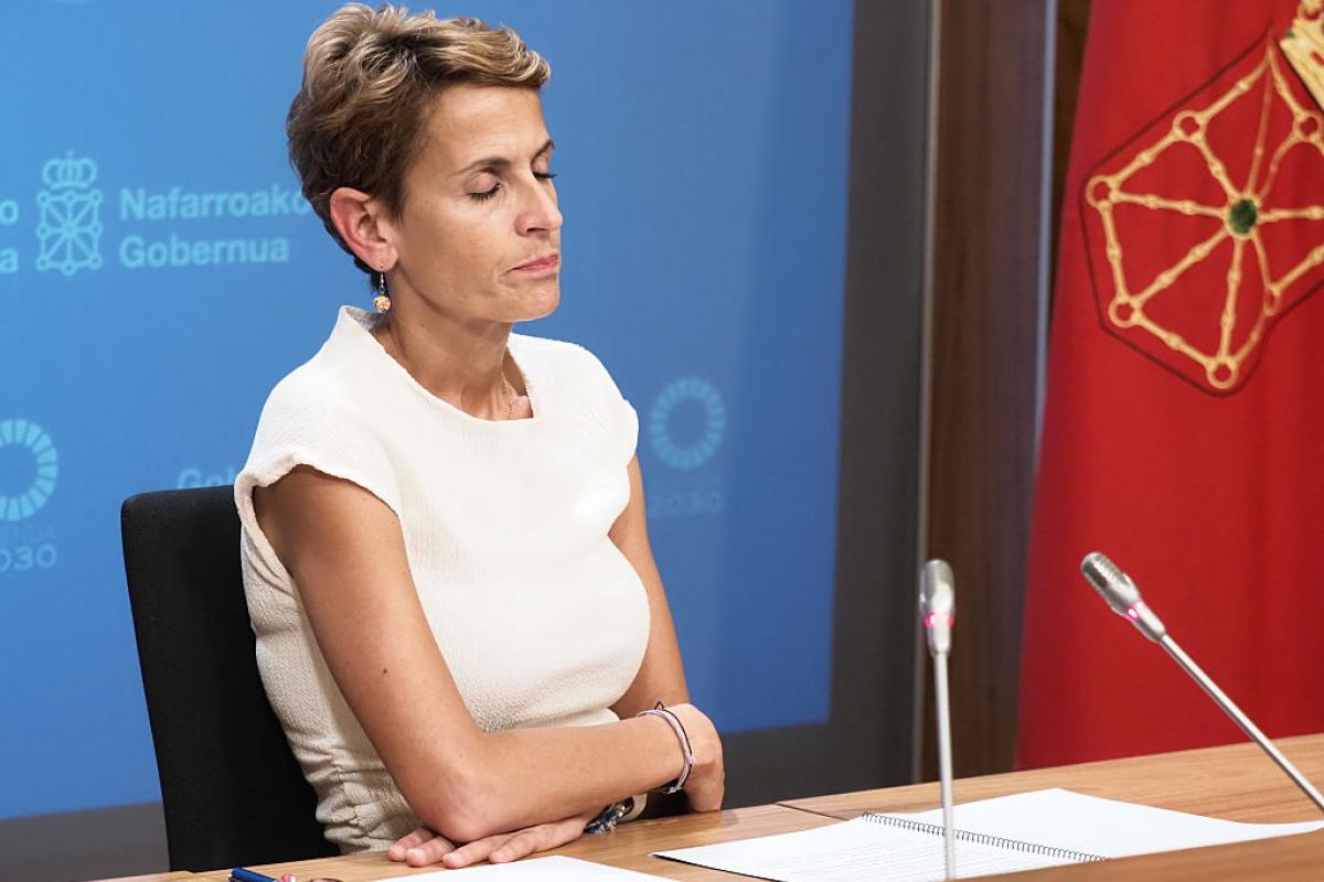 María Chivite, durante su comparecencia