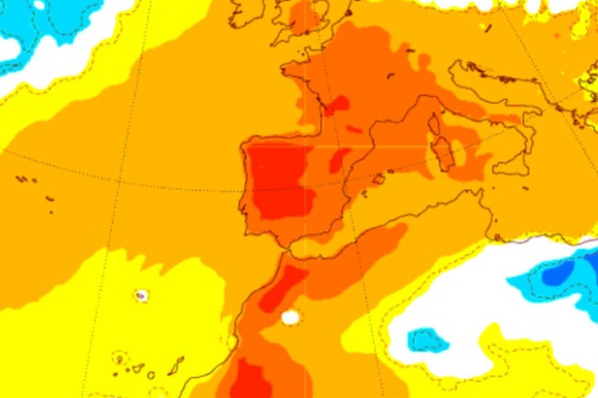 Foto de la anomalías de temperaturas para la semana del 16 al 22 de junio.