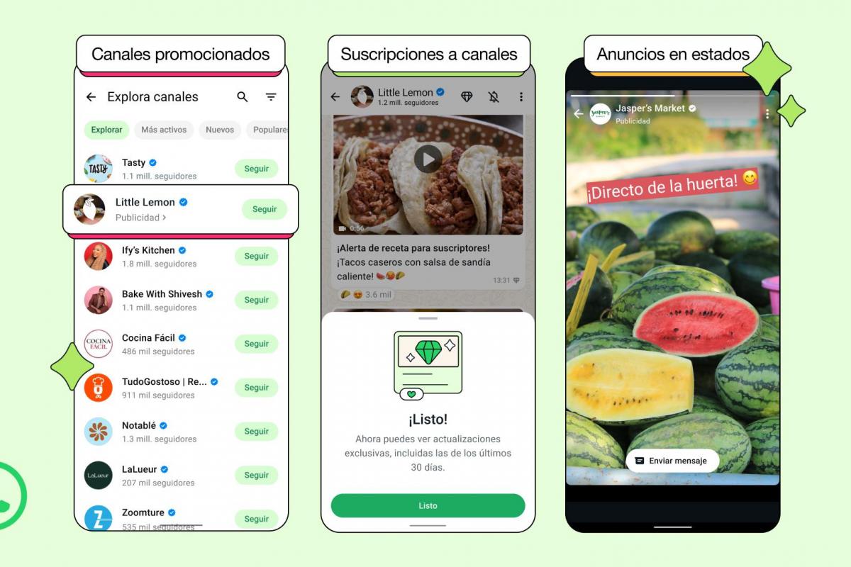 WhatsApp promocionará canales y mostrará anuncios en los estados de la aplicación de mensajería.